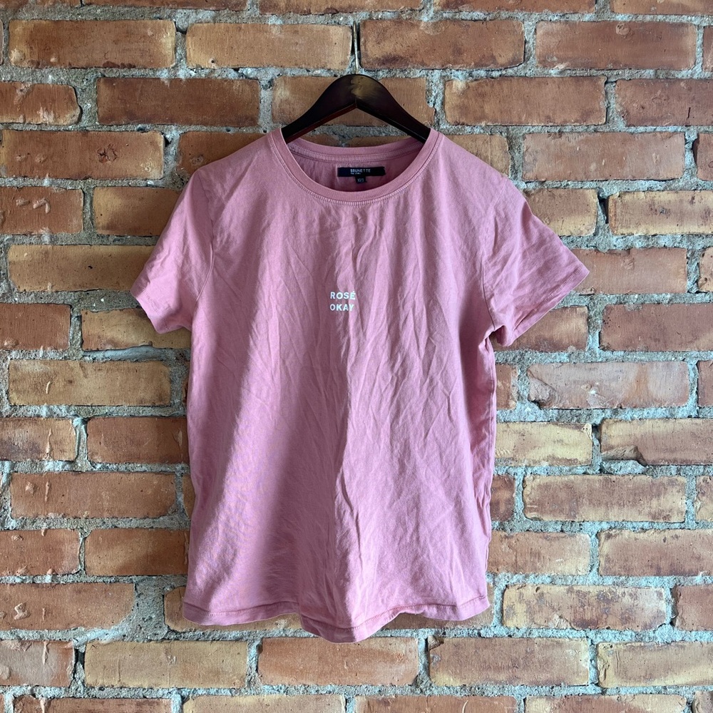 Brunette the Label + Rose Okay T-Shirt + Pink + XS/S